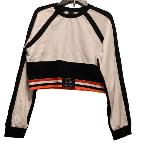 NWOT P.E Nation Legacy Organic Cotton Sweatshirt in Optic White Pullover - Picture 3 of 12